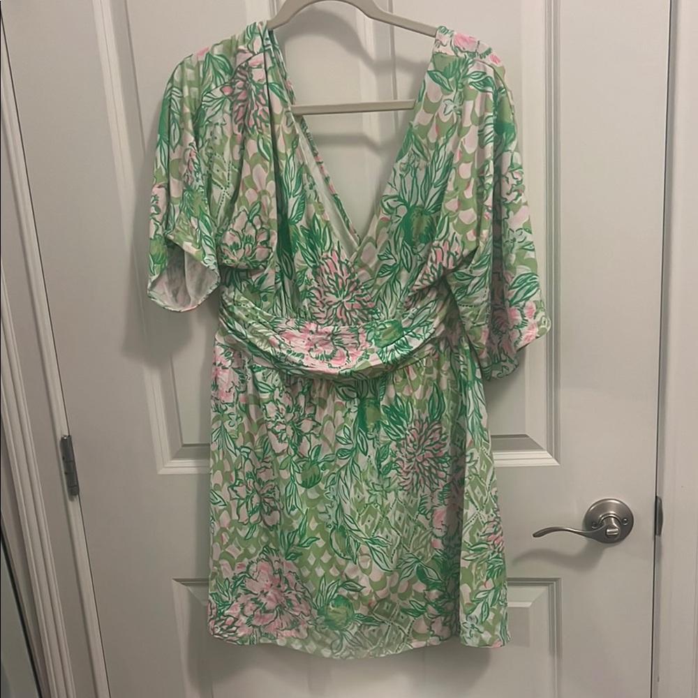 Lilly Pulitzer Green and Pink Floral Jumpsuit